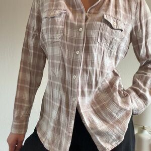 Plaid Button-Up Shirt